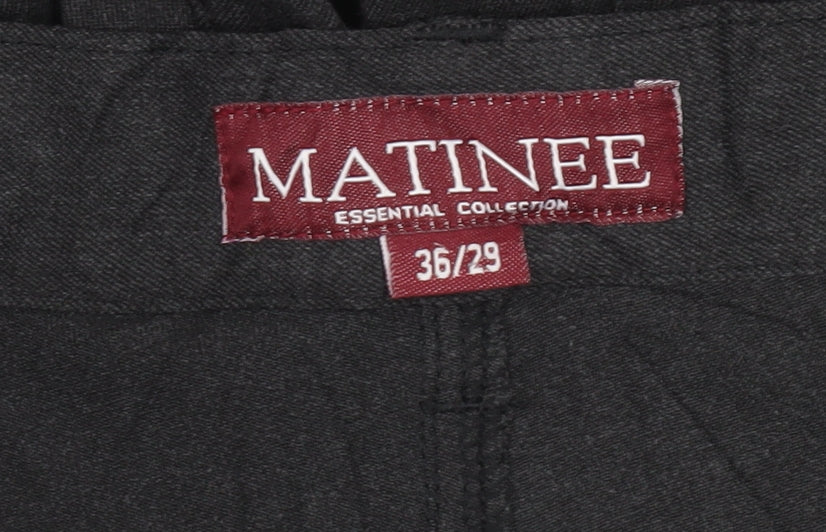 Matinee Mens Black Straight Leg Chino Trousers Size 36x29