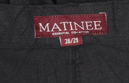 Matinee Mens Black Straight Leg Chino Trousers Size 36x29