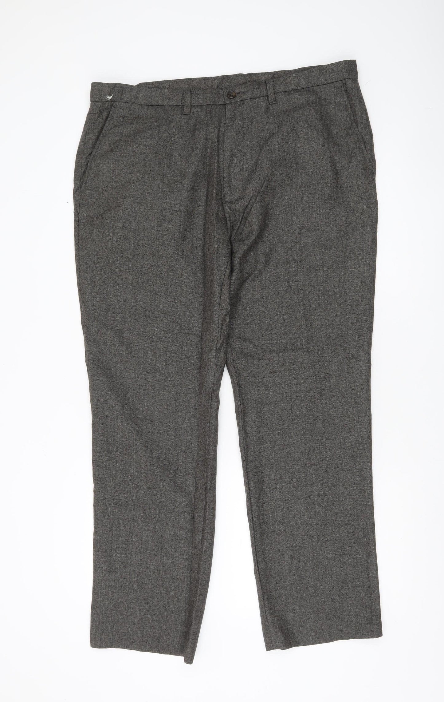 Next Men's Grey Wool Dress Pants Trousers Size 38R Regular Workwear