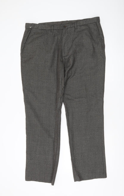 Next Men's Grey Wool Dress Pants Trousers Size 38R Regular Workwear