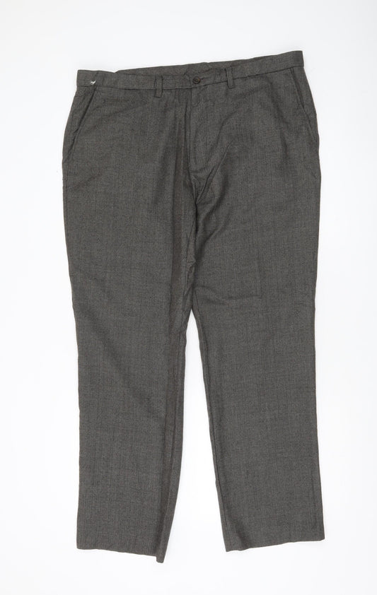 Next Men's Grey Wool Dress Pants Trousers Size 38R Regular Workwear
