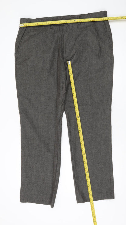 Next Men's Grey Wool Dress Pants Trousers Size 38R Regular Workwear