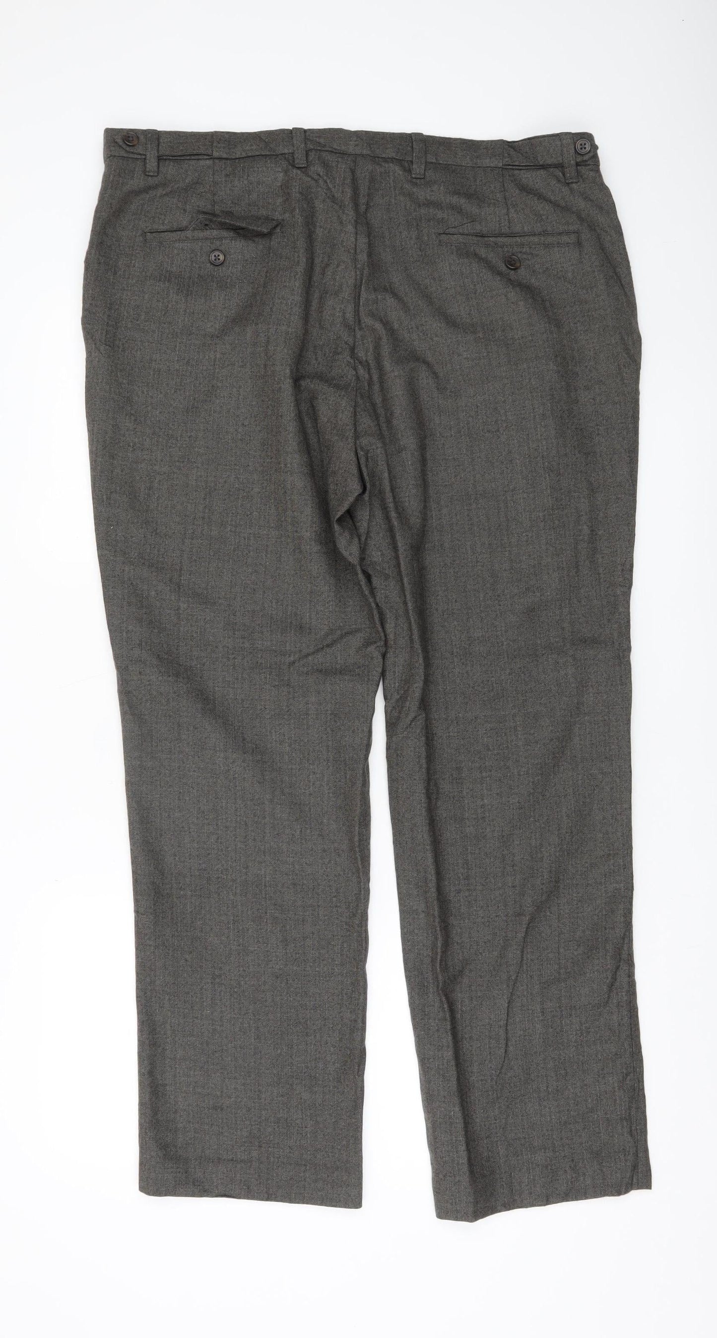 Next Men's Grey Wool Dress Pants Trousers Size 38R Regular Workwear