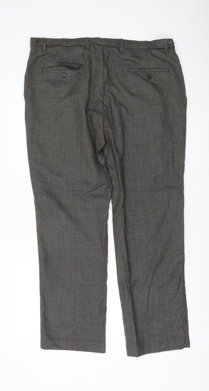 Next Men's Grey Wool Dress Pants Trousers Size 38R Regular Workwear
