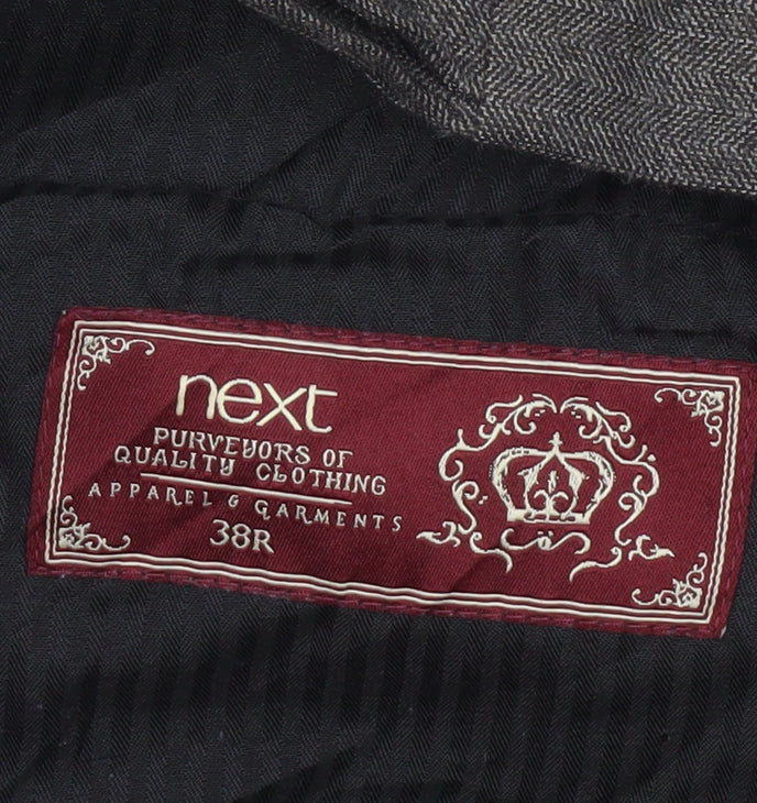 Next Men's Grey Wool Dress Pants Trousers Size 38R Regular Workwear