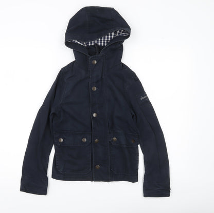 Abercrombie Boys Blue Hooded Parka Jacket Coat Size 7-8 Years