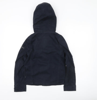 Abercrombie Boys Blue Hooded Parka Jacket Coat Size 7-8 Years