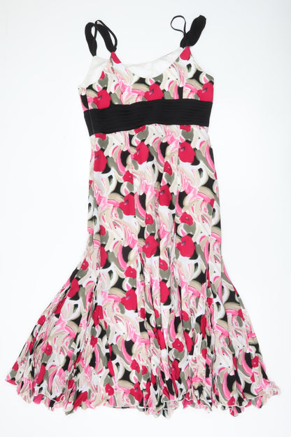 Roman Originals Women’s Multicoloured Floral Midi Dress Size 12 Sleeveless Fit & Flare