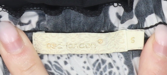 Next Women’s Black Paisley Maxi Dress S Off Shoulder Stretch