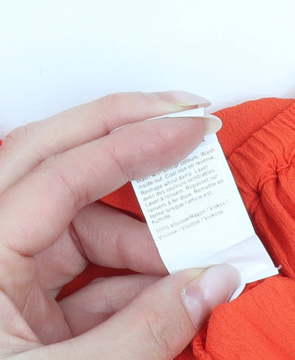 River Island Womens Orange Jumpsuit Size 10 Off Shoulder Wide Leg