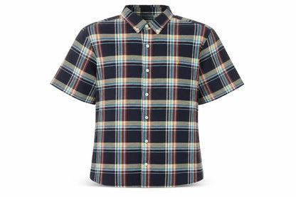 Farah Men's Multicoloured Plaid Short Sleeve Button-Up Shirt L