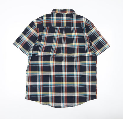 Farah Men's Multicoloured Plaid Short Sleeve Button-Up Shirt L