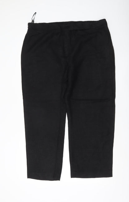 Ann Harvey Womens Black Linen Viscose Size 18 Straight Trousers