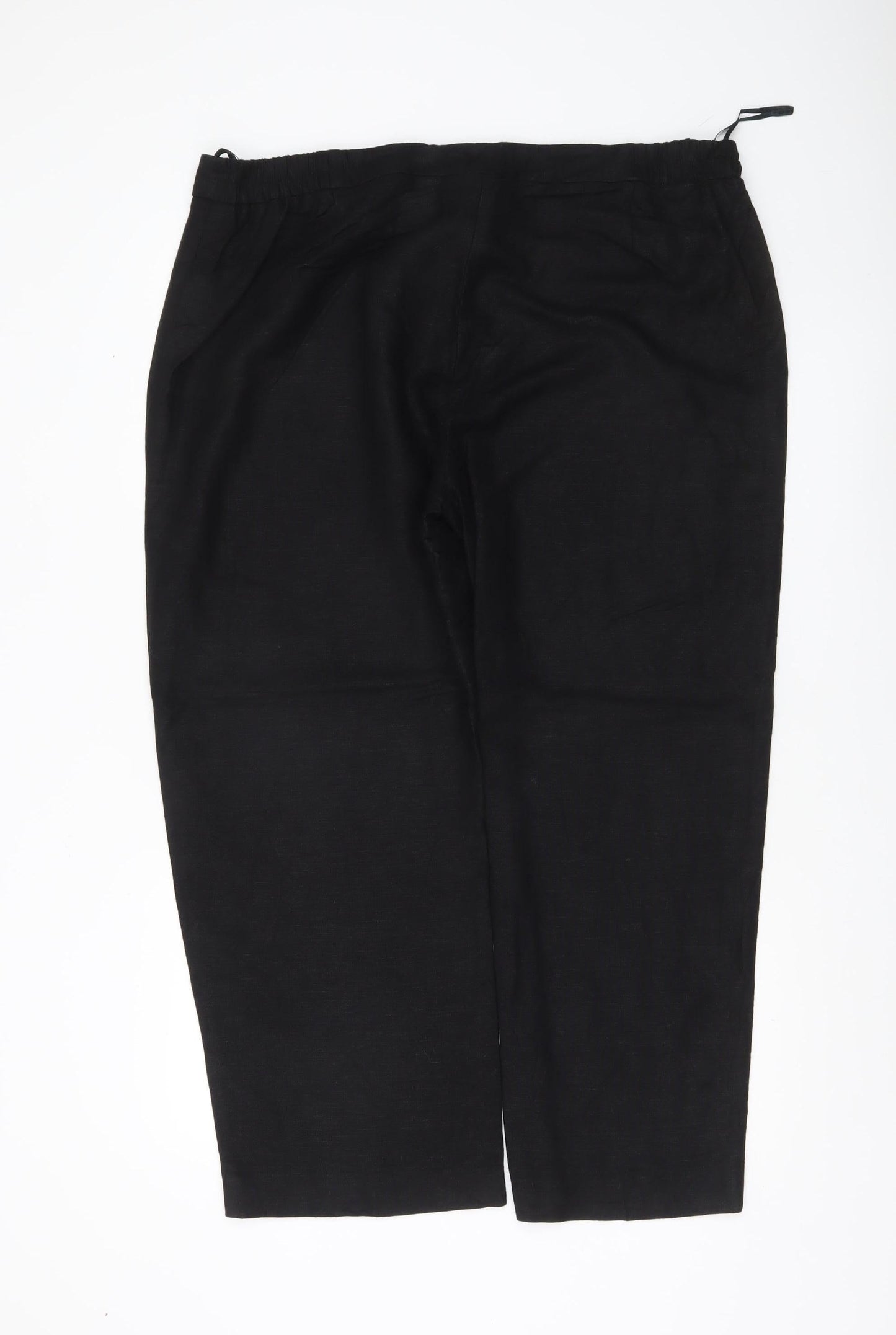 Ann Harvey Womens Black Linen Viscose Size 18 Straight Trousers