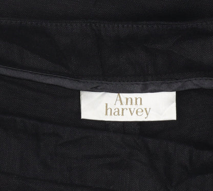 Ann Harvey Womens Black Linen Viscose Size 18 Straight Trousers