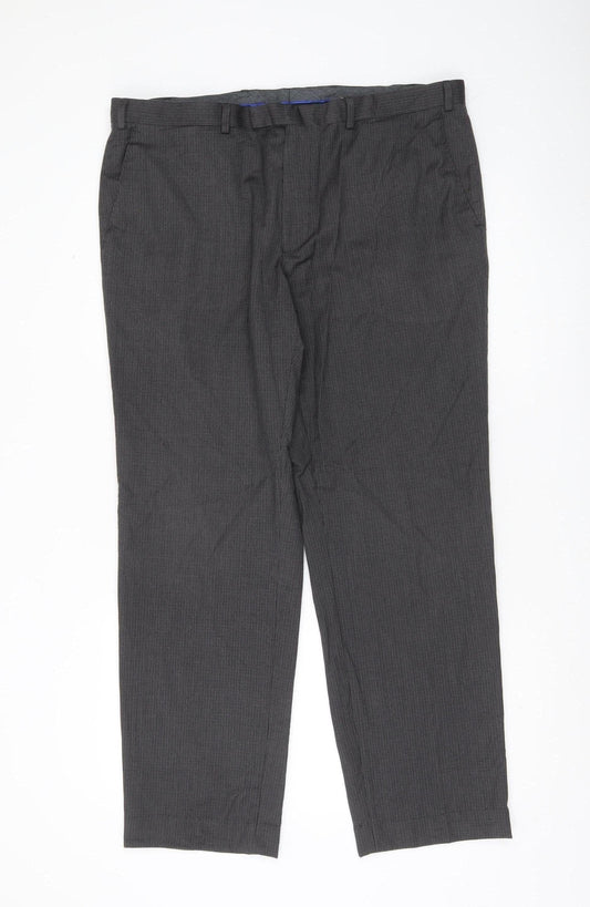 Marks and Spencer Men's Grey Dress Pants Trousers 38W 31L Classic Fit