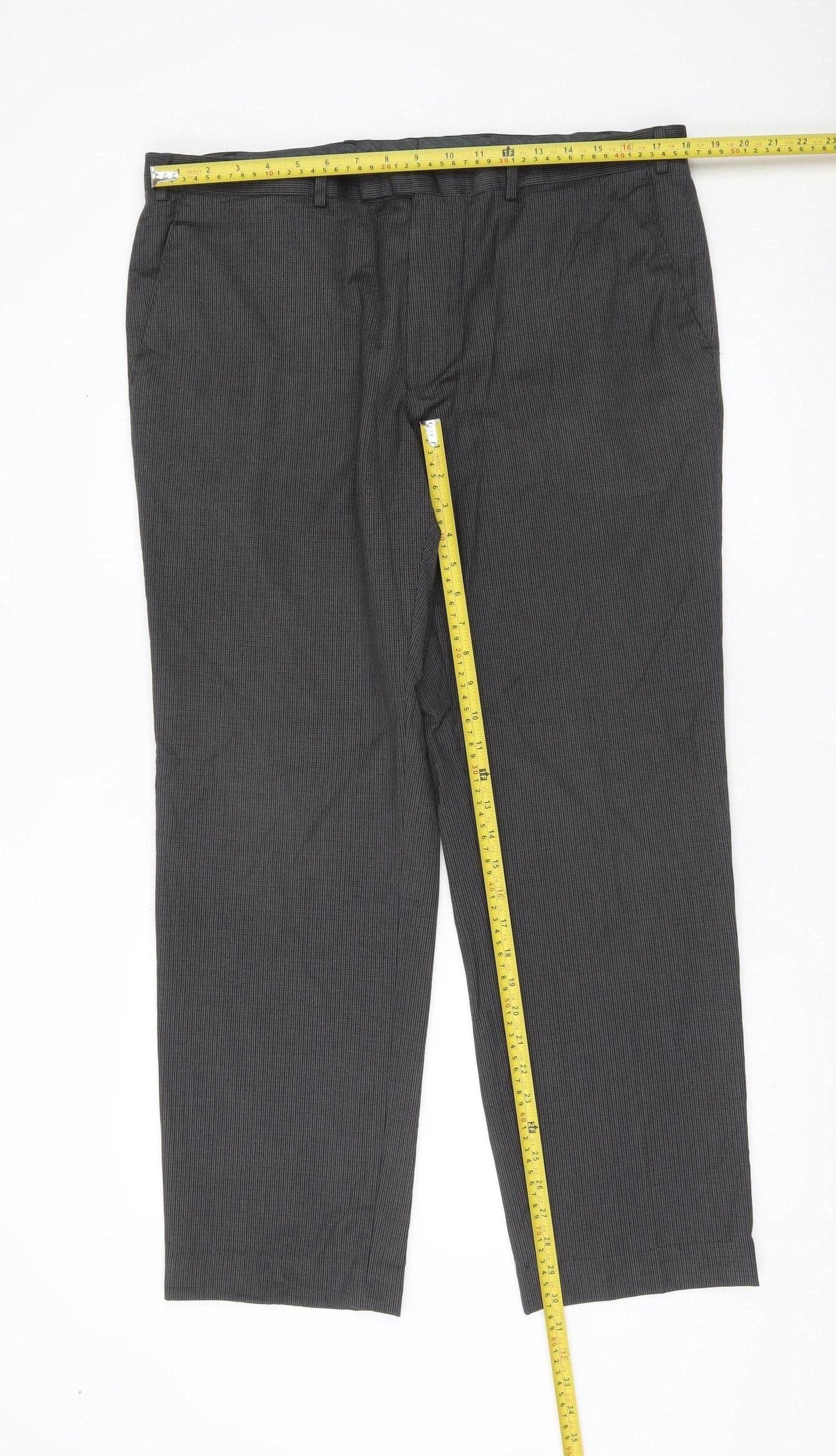 Marks and Spencer Men's Grey Dress Pants Trousers 38W 31L Classic Fit