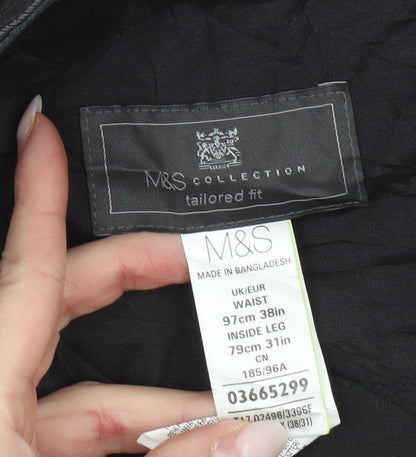 Marks and Spencer Men's Grey Dress Pants Trousers 38W 31L Classic Fit