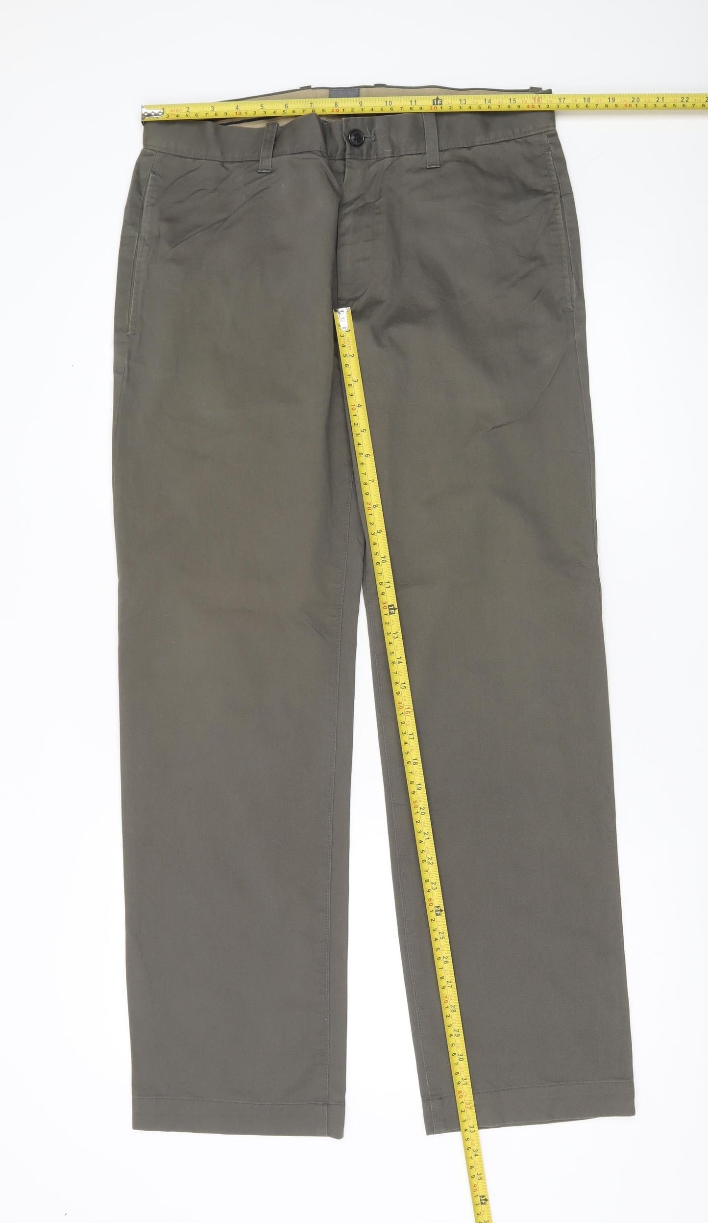 Gap Men's Green Classic Khakis Trousers Size 32x32 Straight Cotton