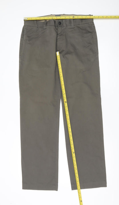 Gap Men's Green Classic Khakis Trousers Size 32x32 Straight Cotton
