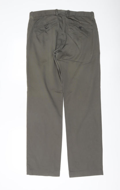 Gap Men's Green Classic Khakis Trousers Size 32x32 Straight Cotton