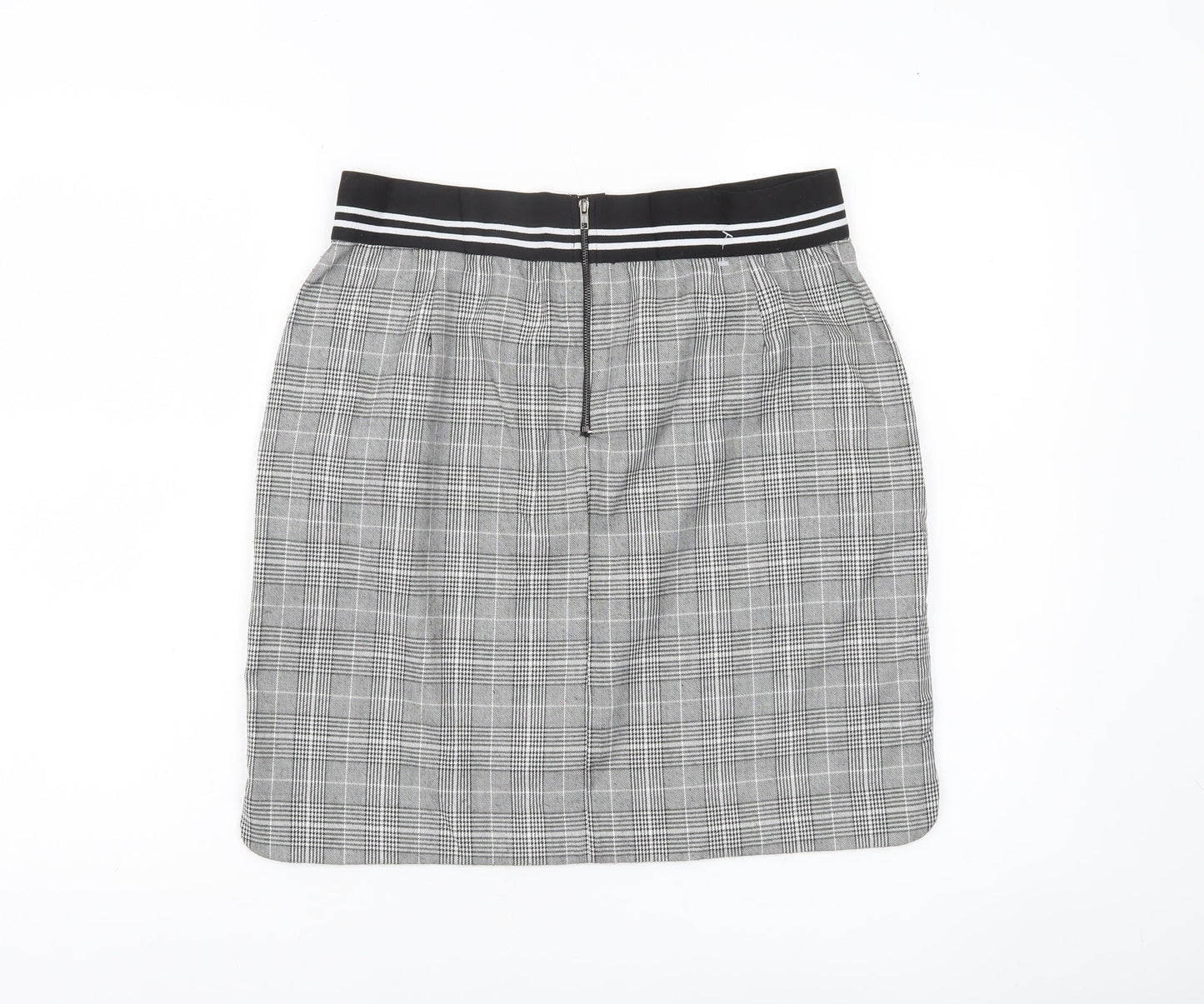 b.young Womens Grey Check Pencil Skirt Size 12 Workwear