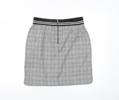b.young Womens Grey Check Pencil Skirt Size 12 Workwear