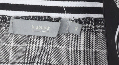 b.young Womens Grey Check Pencil Skirt Size 12 Workwear