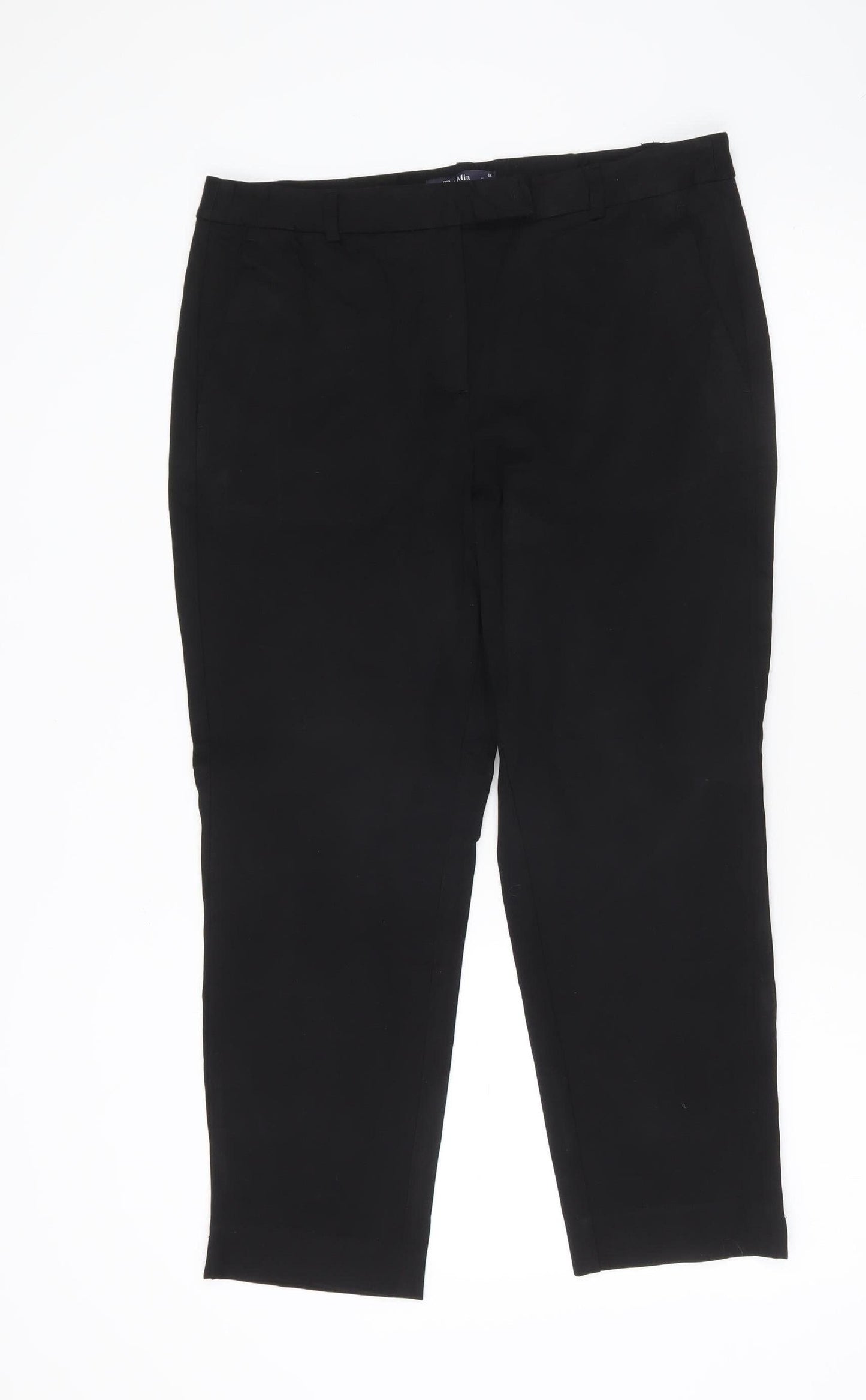 Womens UK Size 14 Marks and Spencer Regular Fit BusinessCasualWorkwear Black Tro