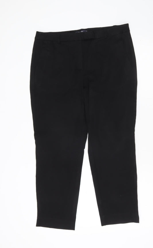 Womens UK Size 14 Marks and Spencer Regular Fit BusinessCasualWorkwear Black Tro