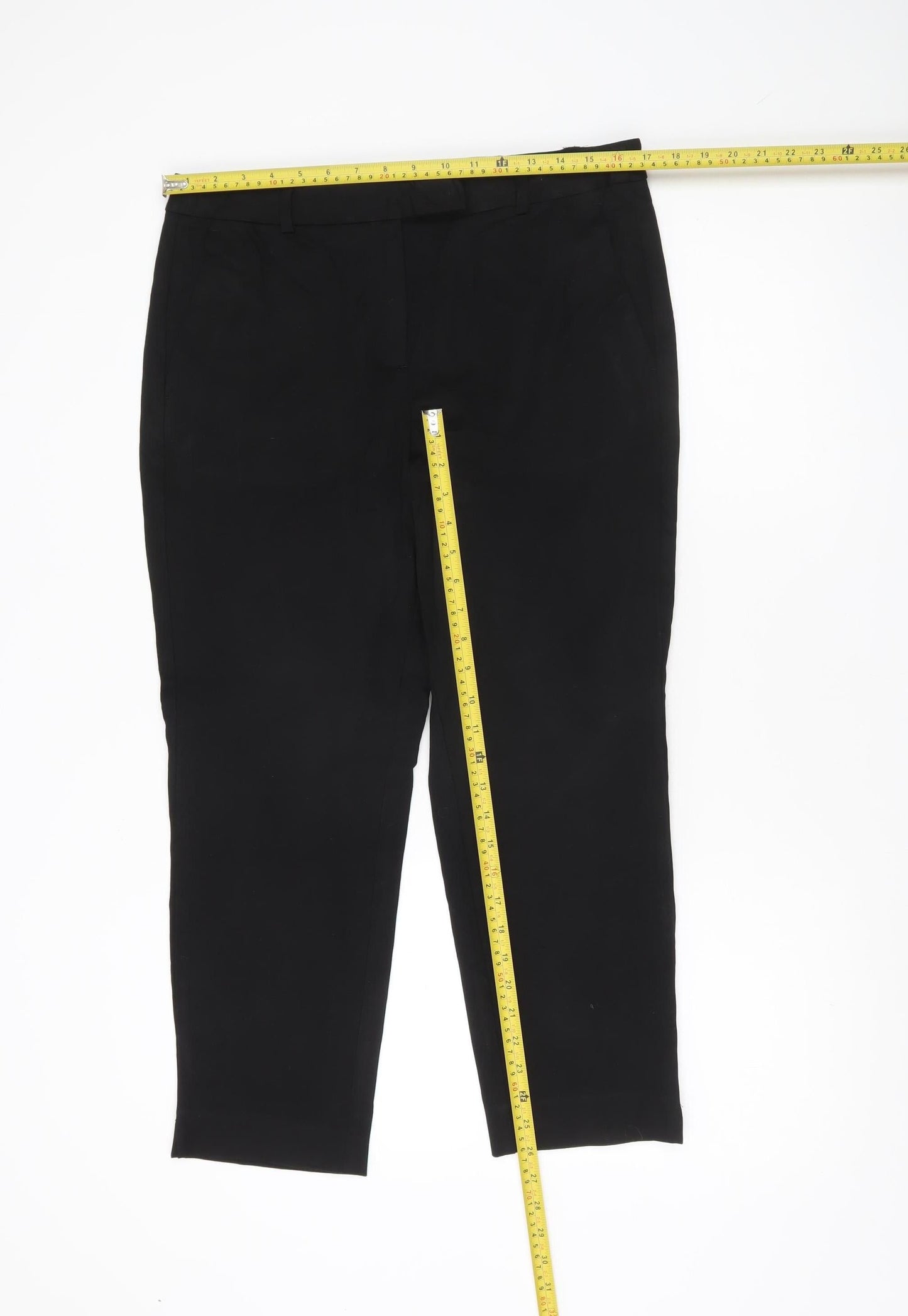 Womens UK Size 14 Marks and Spencer Regular Fit BusinessCasualWorkwear Black Tro