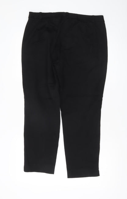 Womens UK Size 14 Marks and Spencer Regular Fit BusinessCasualWorkwear Black Tro