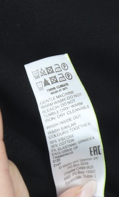 Womens UK Size 14 Marks and Spencer Regular Fit BusinessCasualWorkwear Black Tro