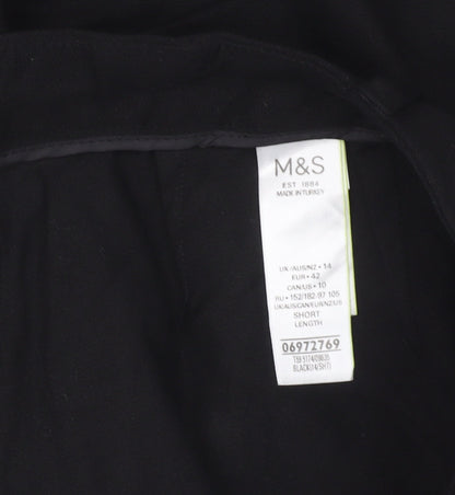 Womens UK Size 14 Marks and Spencer Regular Fit BusinessCasualWorkwear Black Tro