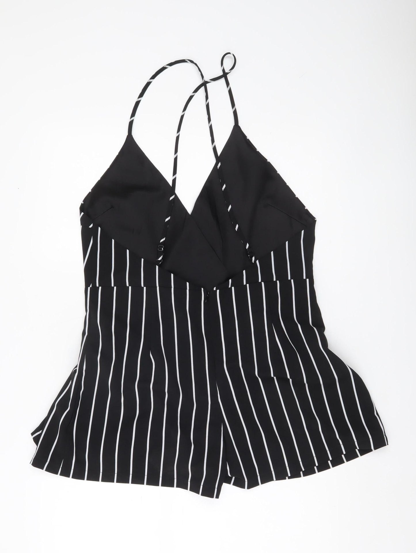 Cameo Rose Womens Size 16 Black Striped Sleeveless V-Neck Playsuit