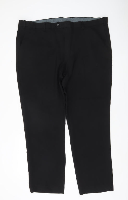 Marks and Spencer Men's Black 44W 31L Regular Fit Dress Pants Trousers