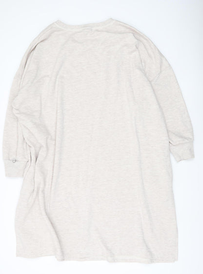 Capsule Womens Beige Plus Size 26 Jersey T-Shirt Dress Long Sleeve