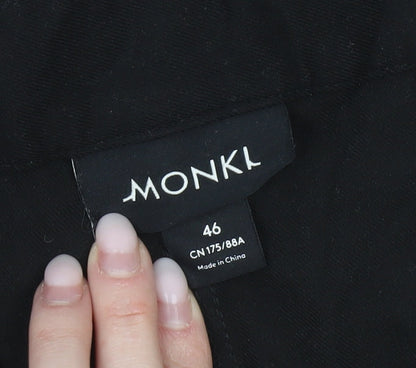 Monki Womens Black Chino Shorts Size 18 Pleated Workwear