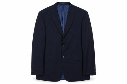 John Lewis Men’s Blue Wool Blazer Jacket 44L Regular Fit Notch Lapel