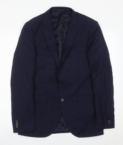 DKNY Men’s Blue Slim Fit Wool Blazer Jacket 38L