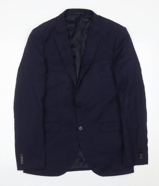 DKNY Men’s Blue Slim Fit Wool Blazer Jacket 38L