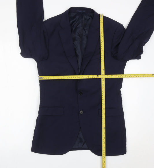 DKNY Men’s Blue Slim Fit Wool Blazer Jacket 38L