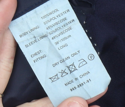 DKNY Men’s Blue Slim Fit Wool Blazer Jacket 38L