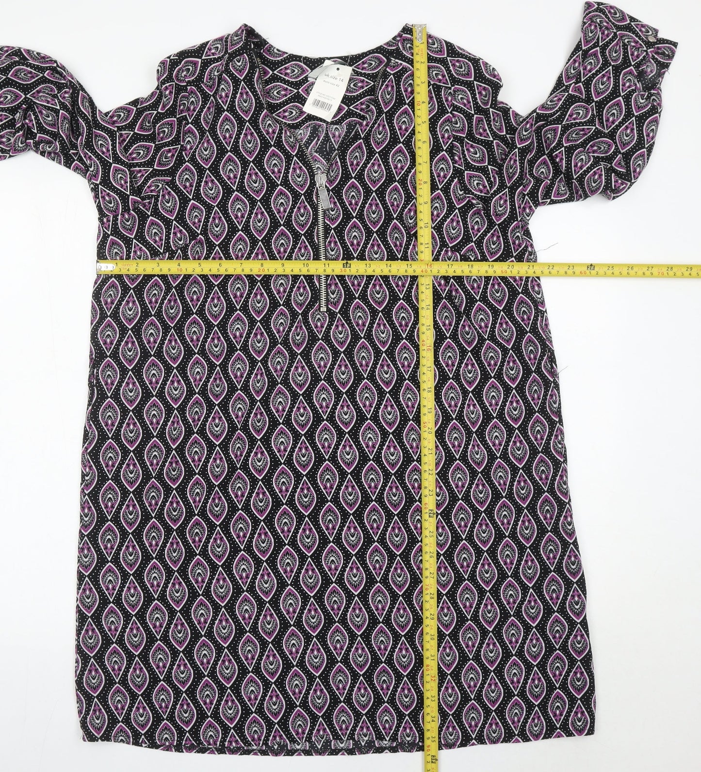 George Women’s Black Pink Geometric Shift Dress Size 14