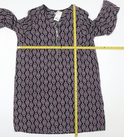 George Women’s Black Pink Geometric Shift Dress Size 14