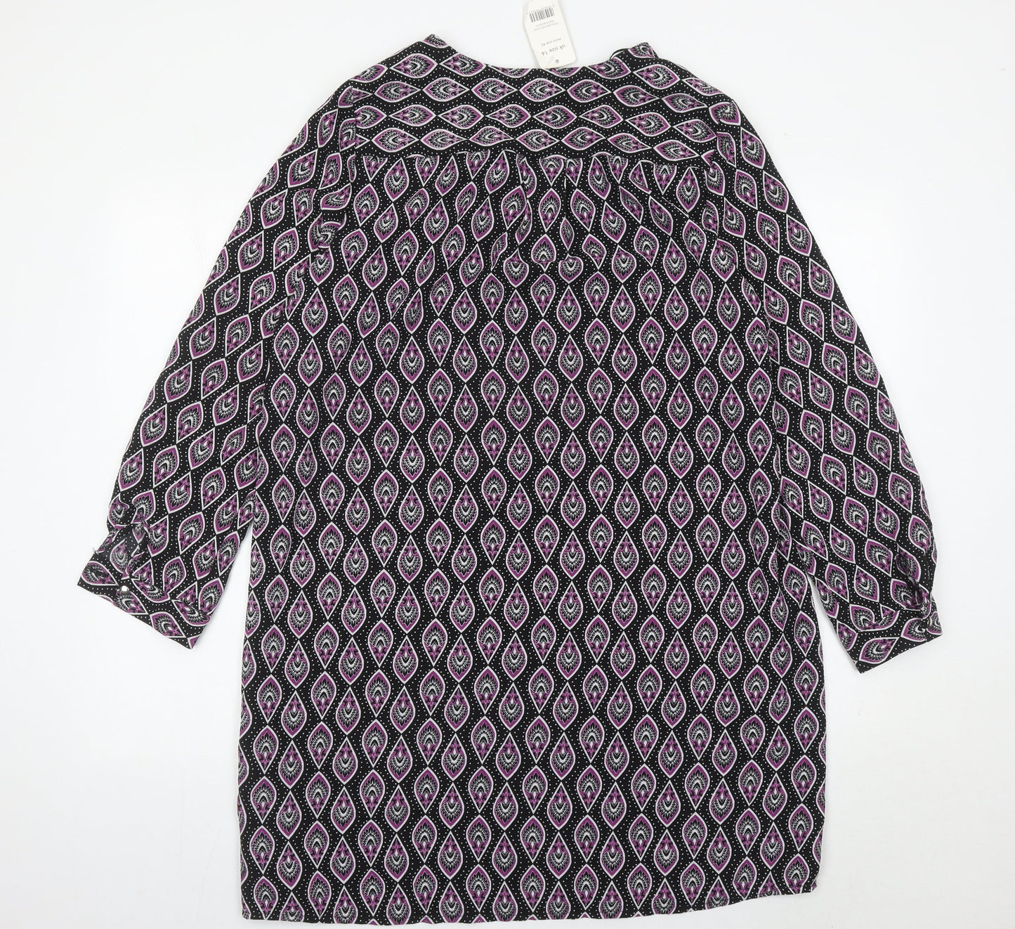 George Women’s Black Pink Geometric Shift Dress Size 14