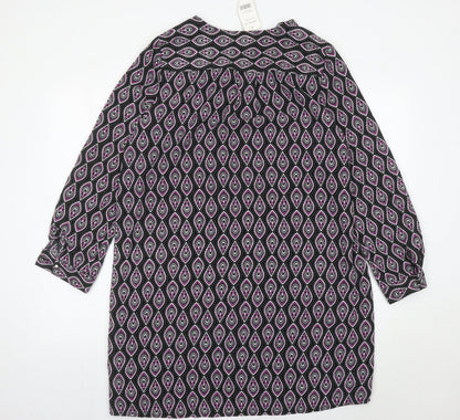 George Women’s Black Pink Geometric Shift Dress Size 14