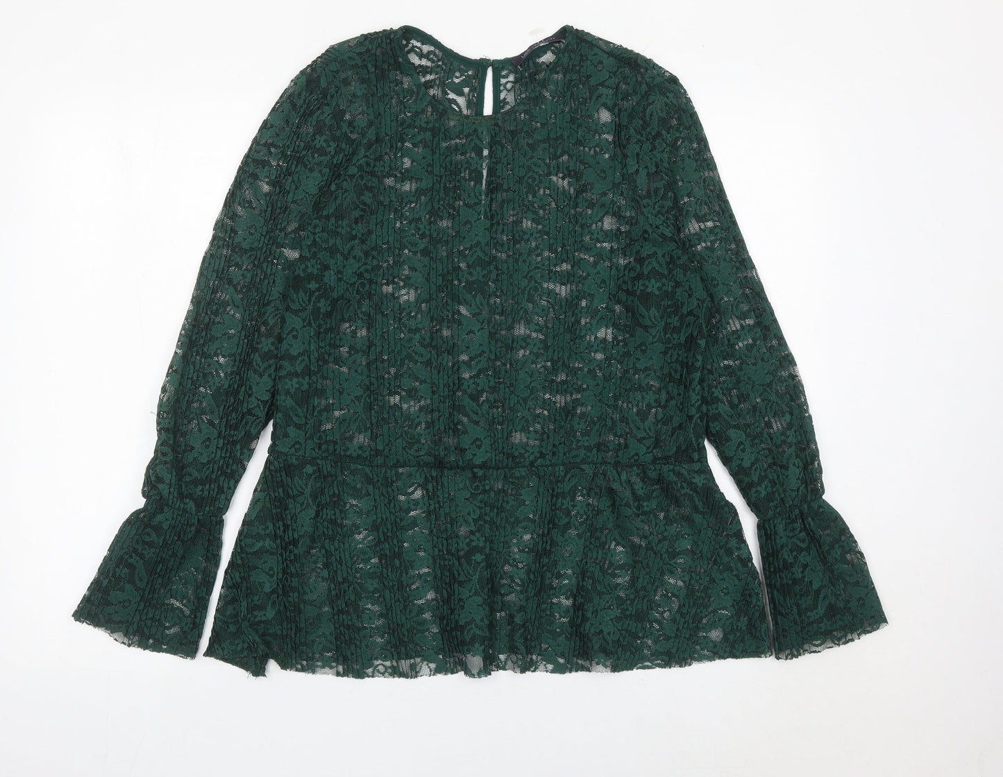 Womens UK Size 16 Marks and Spencer Green Tunic Blouse