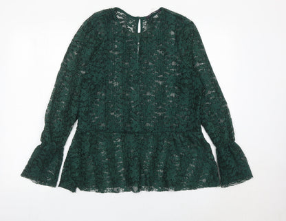 Womens UK Size 16 Marks and Spencer Green Tunic Blouse