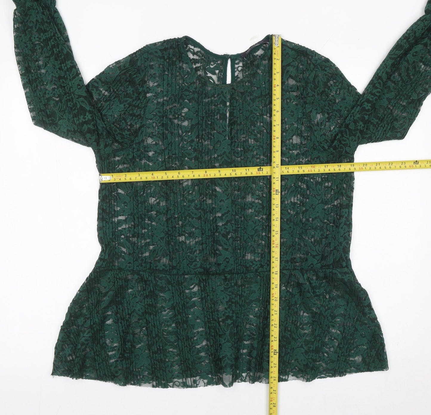 Womens UK Size 16 Marks and Spencer Green Tunic Blouse